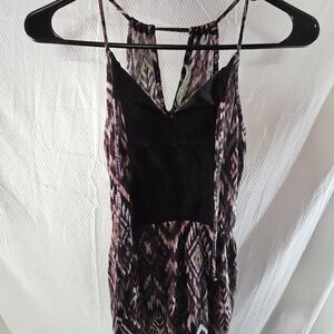 Maurices Black and Pink Patterned Top